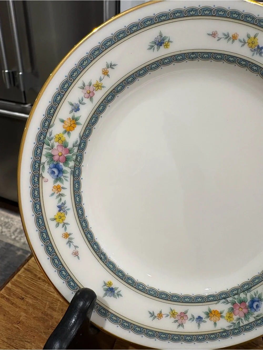 Vintage Amenity Noritake White Gold Trim Floral Bread & Butter Plates